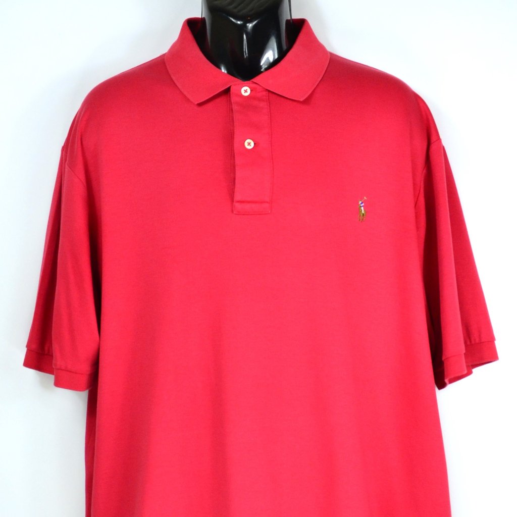 Polo Ralph Lauren Men's Size Xlt Red Cotton Polo Shirt